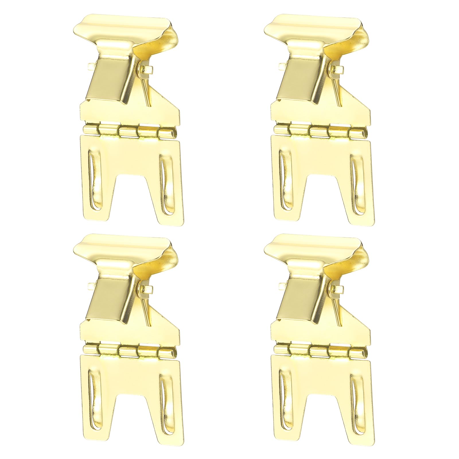 PATIKIL Metal Price Tag Holder 4.8 cm, 4 Pcs Sign Clips, Rotatable Clip-On Label Tag Clip Sign Holder Stand for Retail Store Supermarket Bakery Home Office Display, Gold