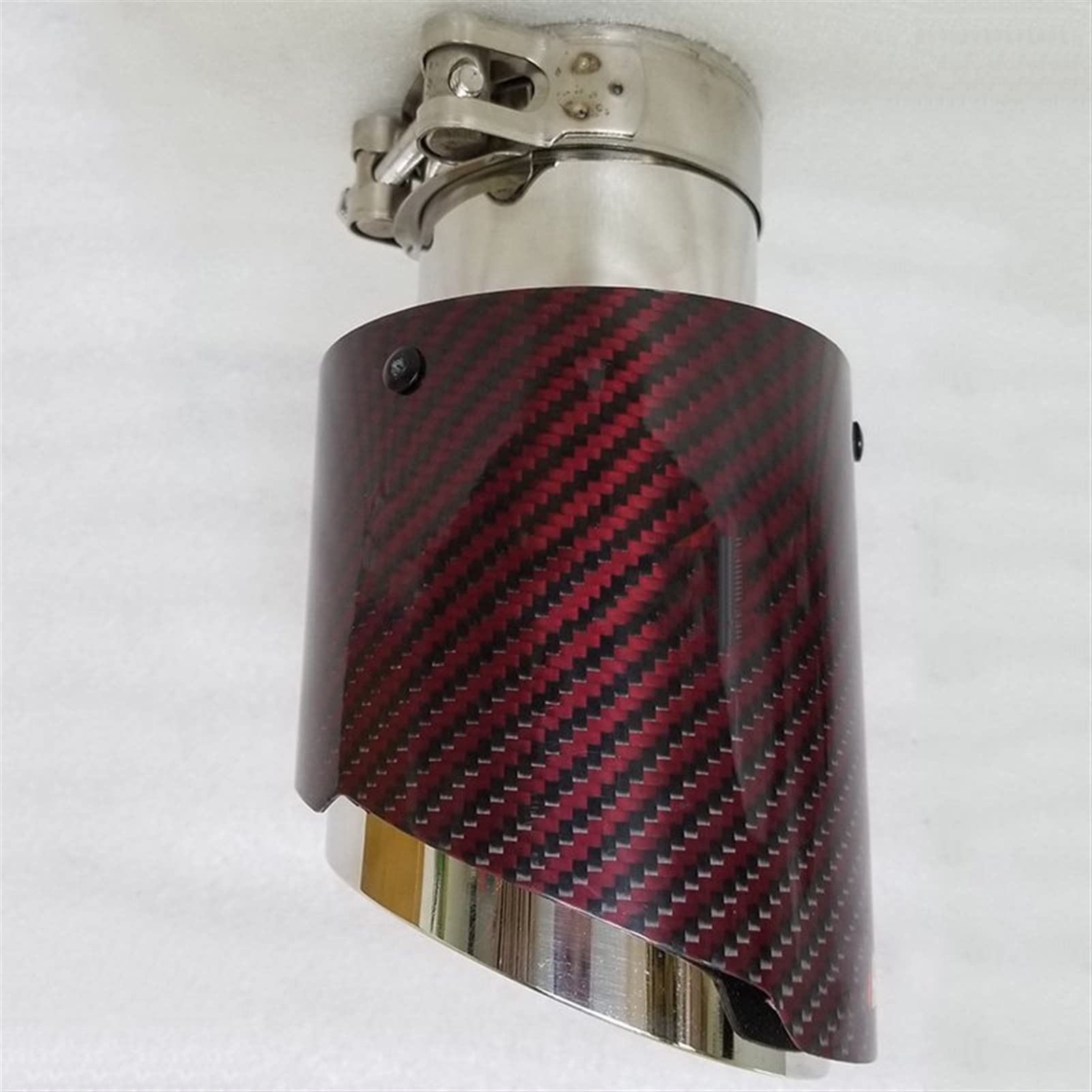 Silenciador de escape para coche que soluciona el óxido con carbono de sarga roja brillante