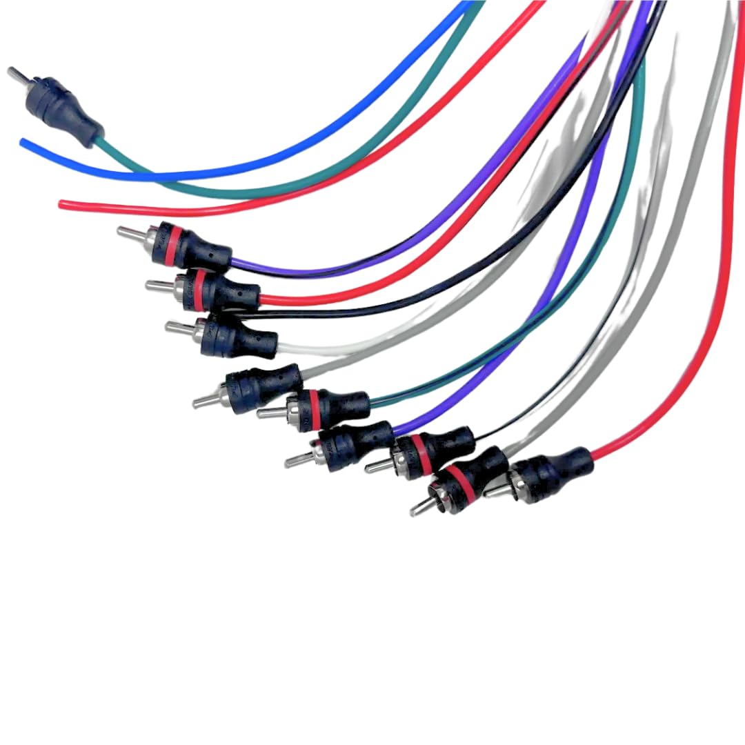 Bass Rockers Cavo BRmedusa50 resistente da 15 metri con 5 paia di cavi RCA, cavo di alimentazione a serpentina di messa a terra per estensione radio box