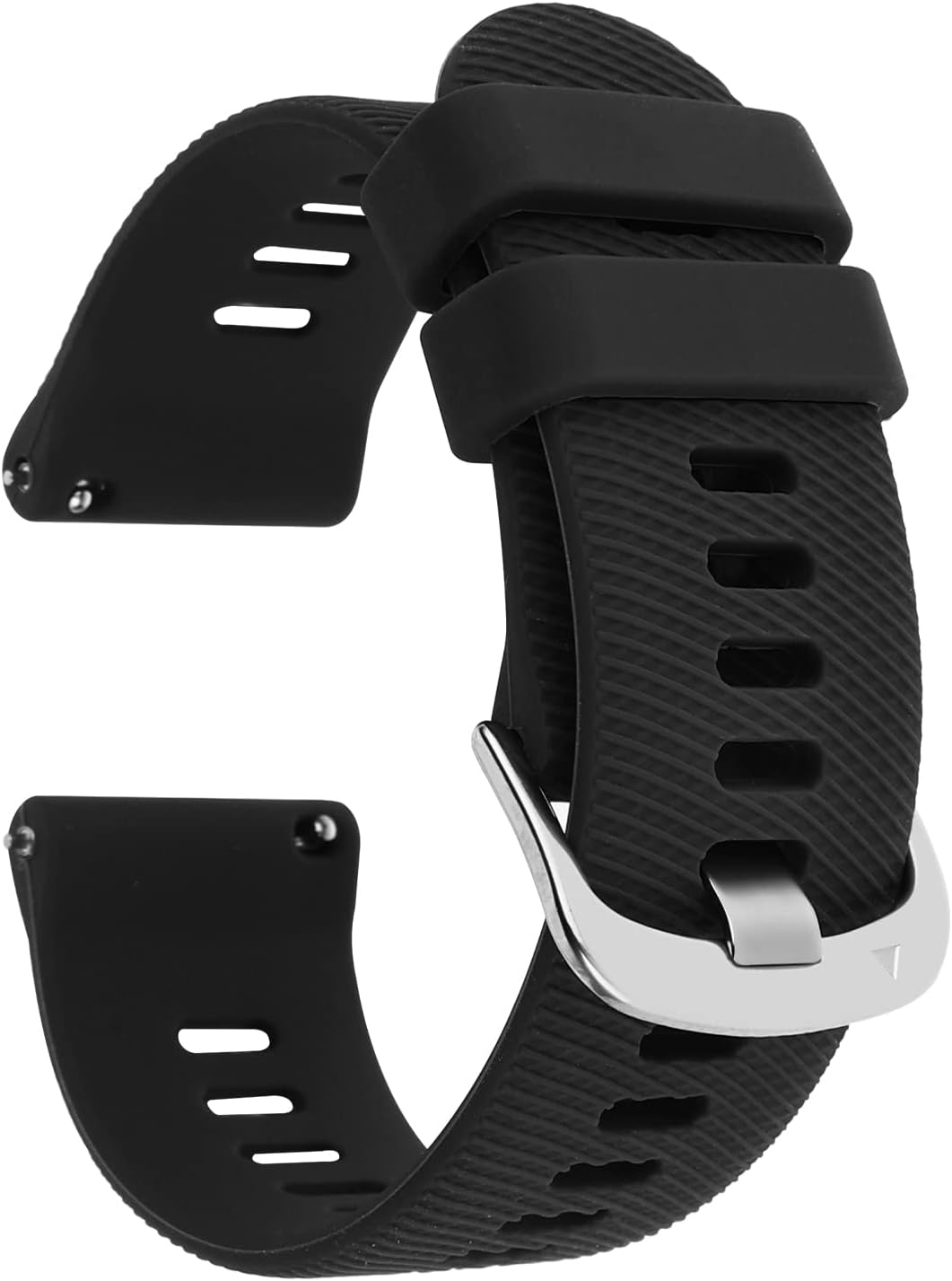TIESOME Silicone Rubber Watch Bands, Silver Stainless Steel Buckle, Quick Release, 18mm 20mm 22mm Smartwatches Bands for Men and Women Waterproof Sport Watchbands
