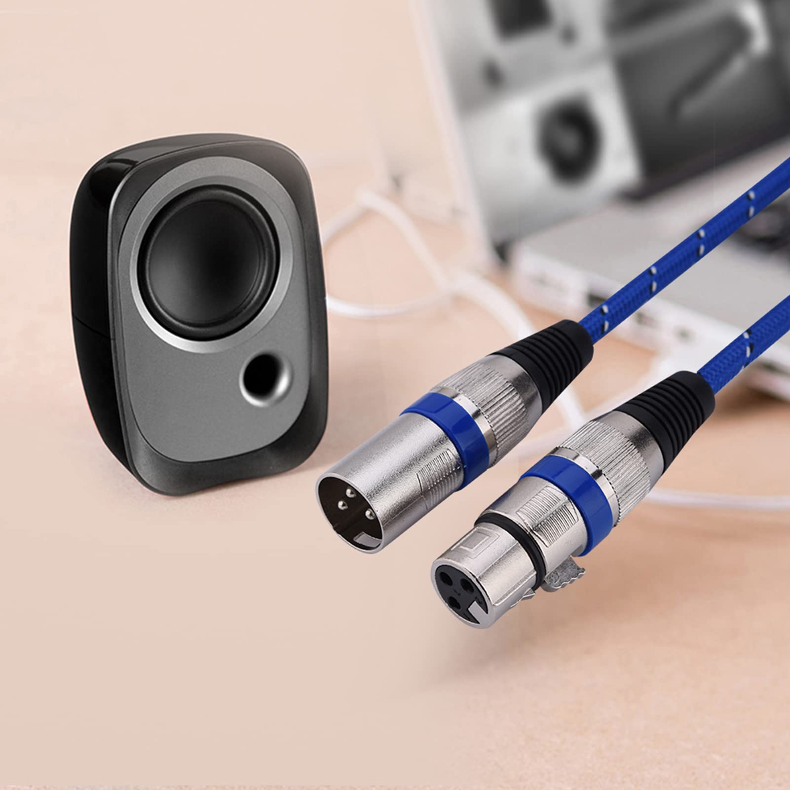 Socobeta Cable Micro Cable Mini XLR Macho a Hembra Balance Balance 3pin Micrófono MIC Cable de Audio 1M-20M(20 metros)