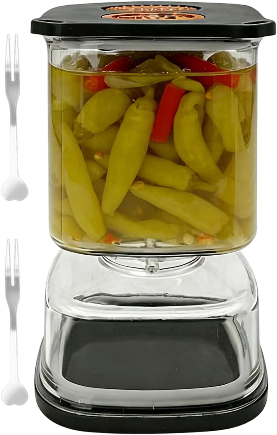 Pickle Jar,Fermentation Storage Container with Strainer - Airtight Pickle Container | for Kitchen Flour Sugar Coffee Salad Candy Oats