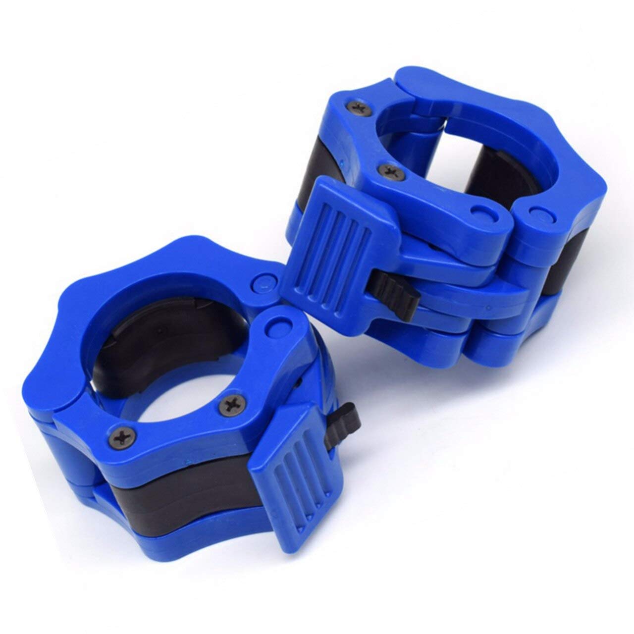 IRIS Fitness Weightlifting Barbell Clamp Collar - Quick Release Pair of Locking 2" Olympic Bar - Great for Cross Fitness Training (Blue)