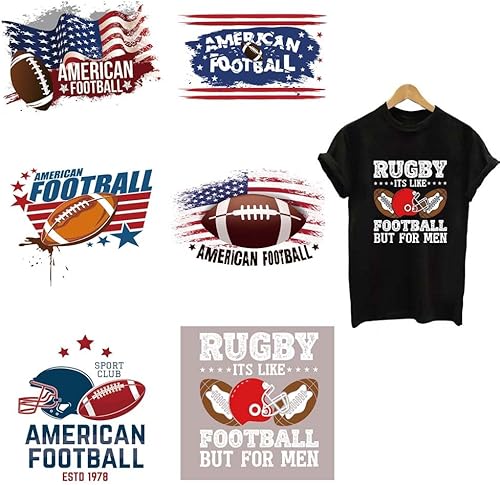 Parches de transferencia termoadhesivos de fútbol americano, a los fanáticos del rugby les gustan las calcomanías para planchar con diseño de casco