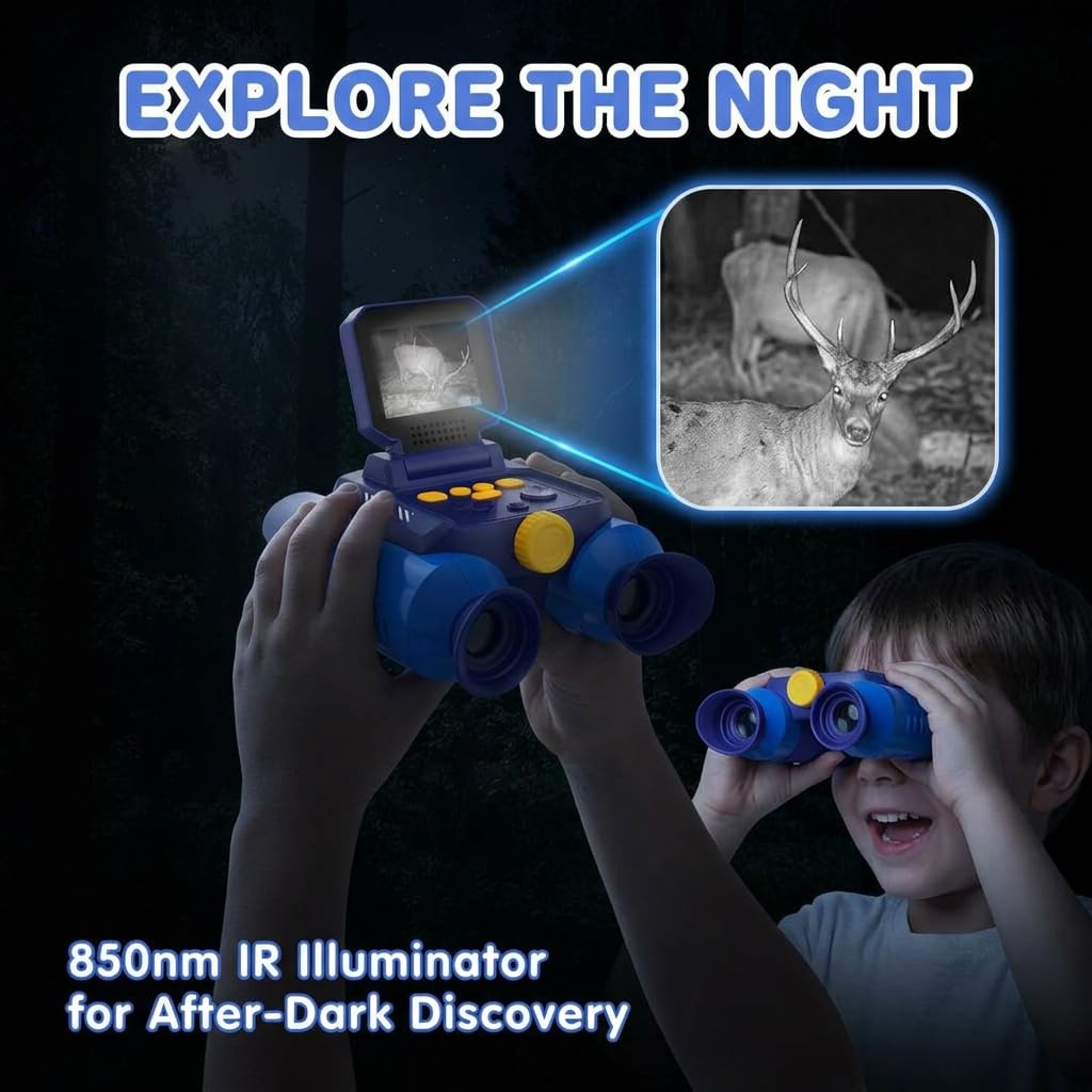 OAEBLLE Nature Exploration Toys, 2.4" IPS Screen Digital Wildlife Camera with Night Vision & 10X Zoom, Kids Outdoor Play Equipment for Children Ages 4-8 8-12, Bird Watching Camping Gifts for Boy Girls - 5