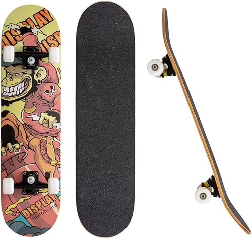 ROFFT - Skateboard for Beginners, 31 Inch, Complete Skateboard for Kids Teens and Adults, 8 Layers Canadian Maple Double Kick Deck Cruiser