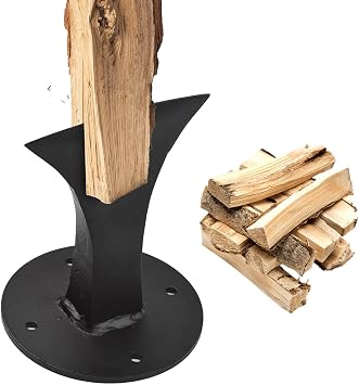 Atyhao Firewood Splitter, Quick Splitter Heavy Duty Splitting Tool Small Firewood Kindling Splitter Manual Log Splitter for Small Fireplace Wood Stove, Black