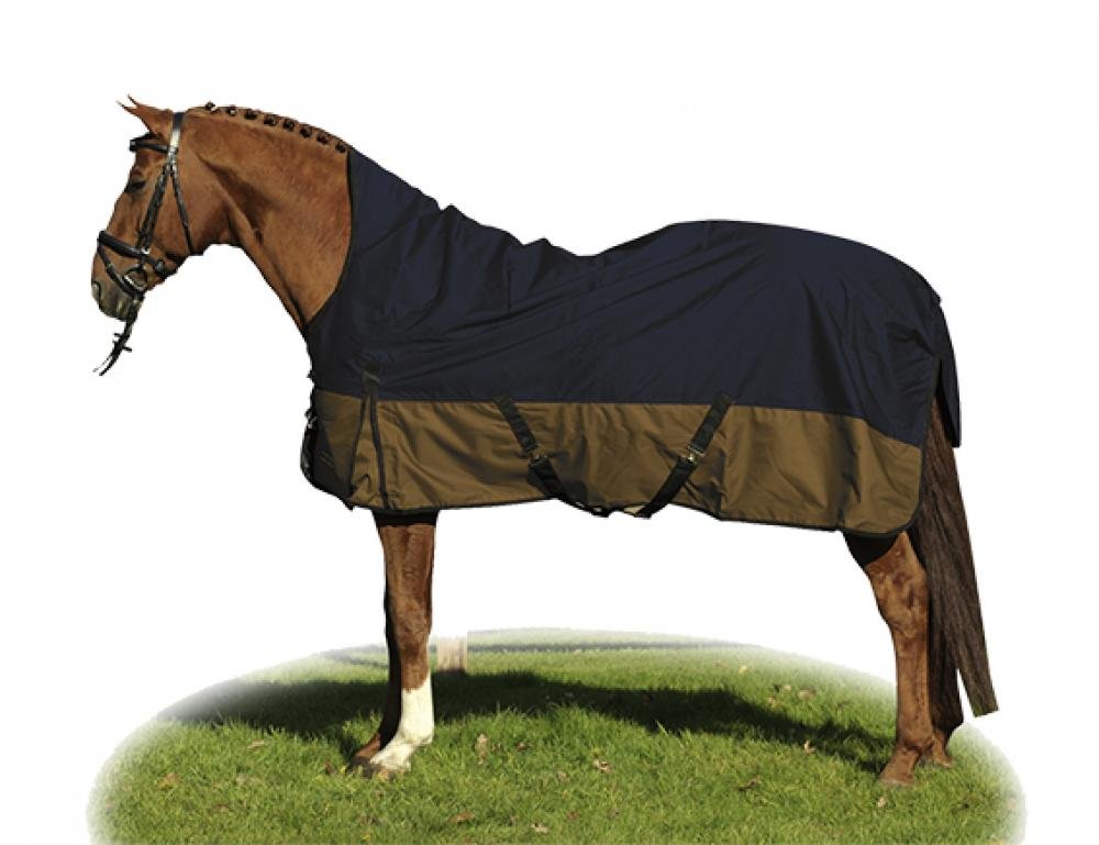 HKM Highneck Weidedecke Florenz mit Fleece (165, blau/braun)