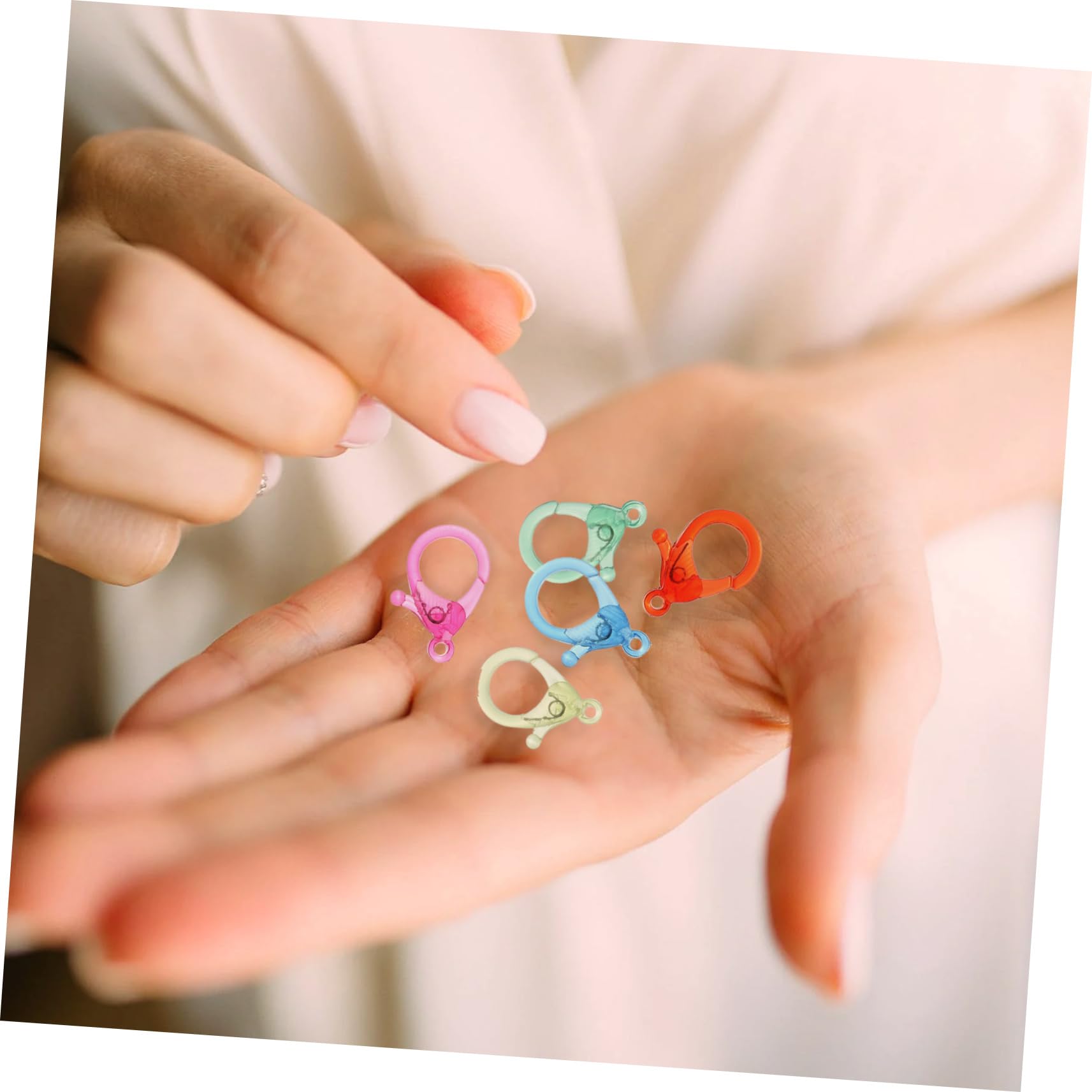 Lurrose 250pezzi Clip Gancio Plastica Per Portachiavi e Fai Da Te Accessori Per Gioielli Moschettone Multiuso Per Artigianato e Decorazione