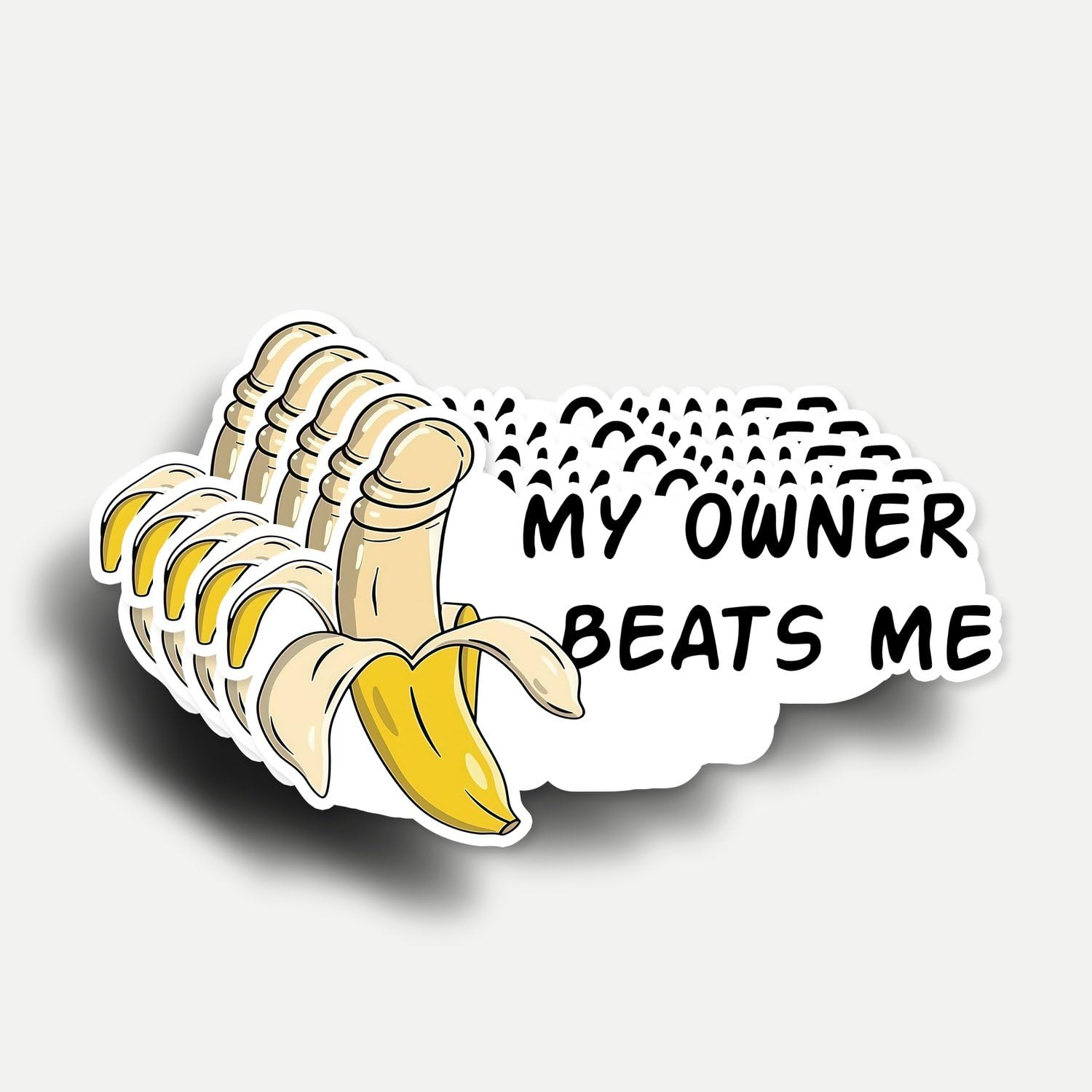 Photo 1 of (5Pcs) My Owner Beats Me Sticker 3 inch, Stickers for Adults Dirty, Penis Stickers, Funny Waterproof Vinyl Decal for Laptop, Book, Water Bottles, Car, Phone
