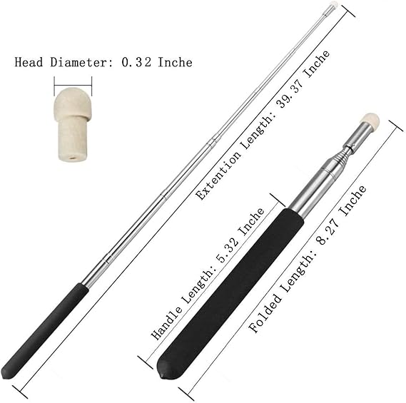 Telescopic Teachers Pointer,Teaching Pointer,Hand Pointer Extendable Telescopic Retractable Pointer Handheld Presenter Classroom Whiteboard Pointer (2PCS)