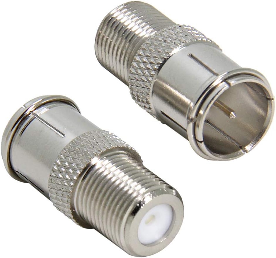 Coax Quick Connect, 2Pack RFAdapter F Type Male to Female Push on