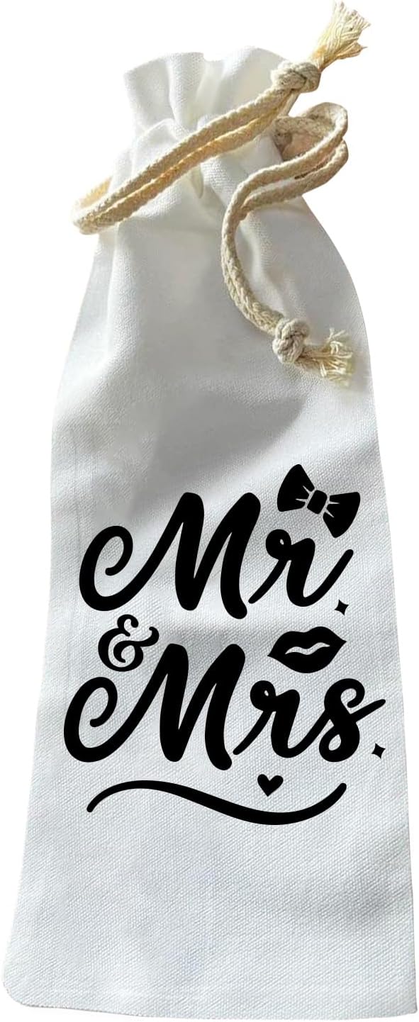 Jolitee “Cheers!” Wine Bottle Gift Bag – Reusable Drawstring Canvas Bag with Blue Hydrangea Floral Print – Elegant Gift for Housewarming, Wedding, or Wine Lover