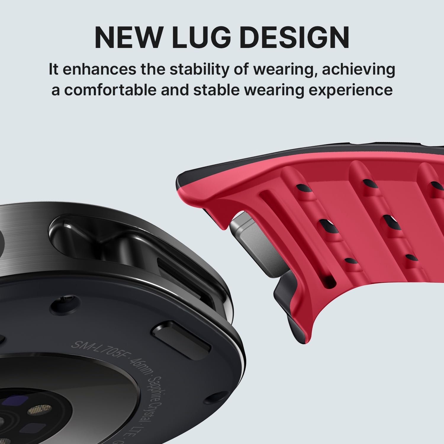 Bandletic Magnetic Silicone Band Compatible with Samsung Galaxy Watch 8 40mm 44mm / Watch 8 Classic 46mm 2025, No Gap Soft Breathable Replacement Strap for Men Women, Black/Red - Image 5