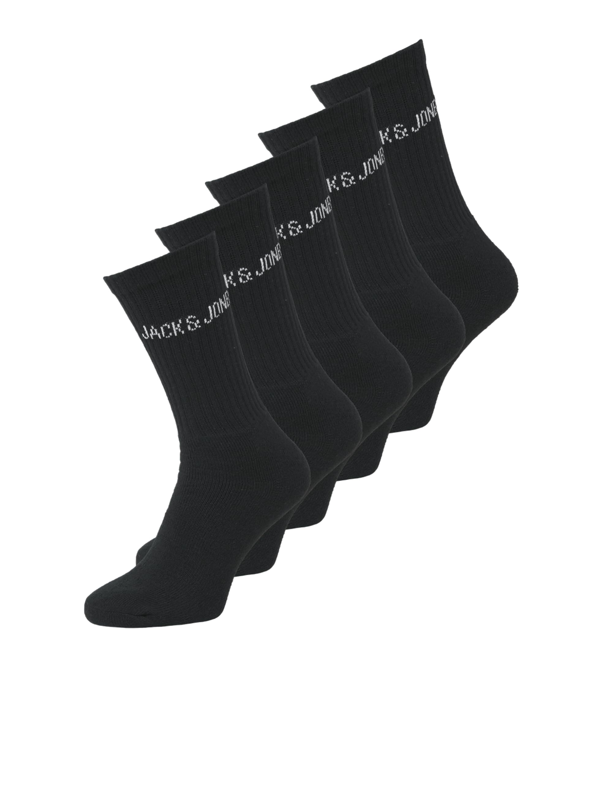 Jack & Jones Pack Of 5 Pairs Of Crew Socks Men's Black Size 40