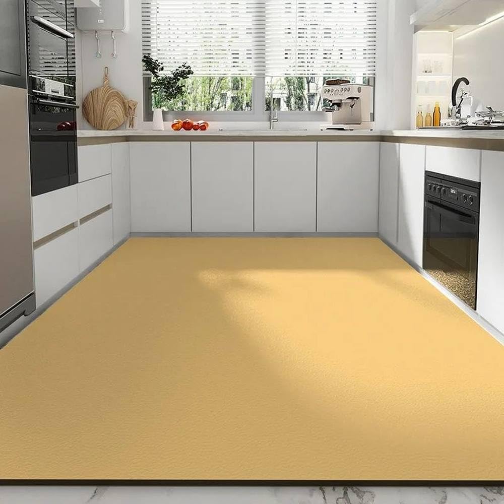 Tapis de sol de cuisine moderne en cuir PVC uni SY147 PG dim 58x200 cm
