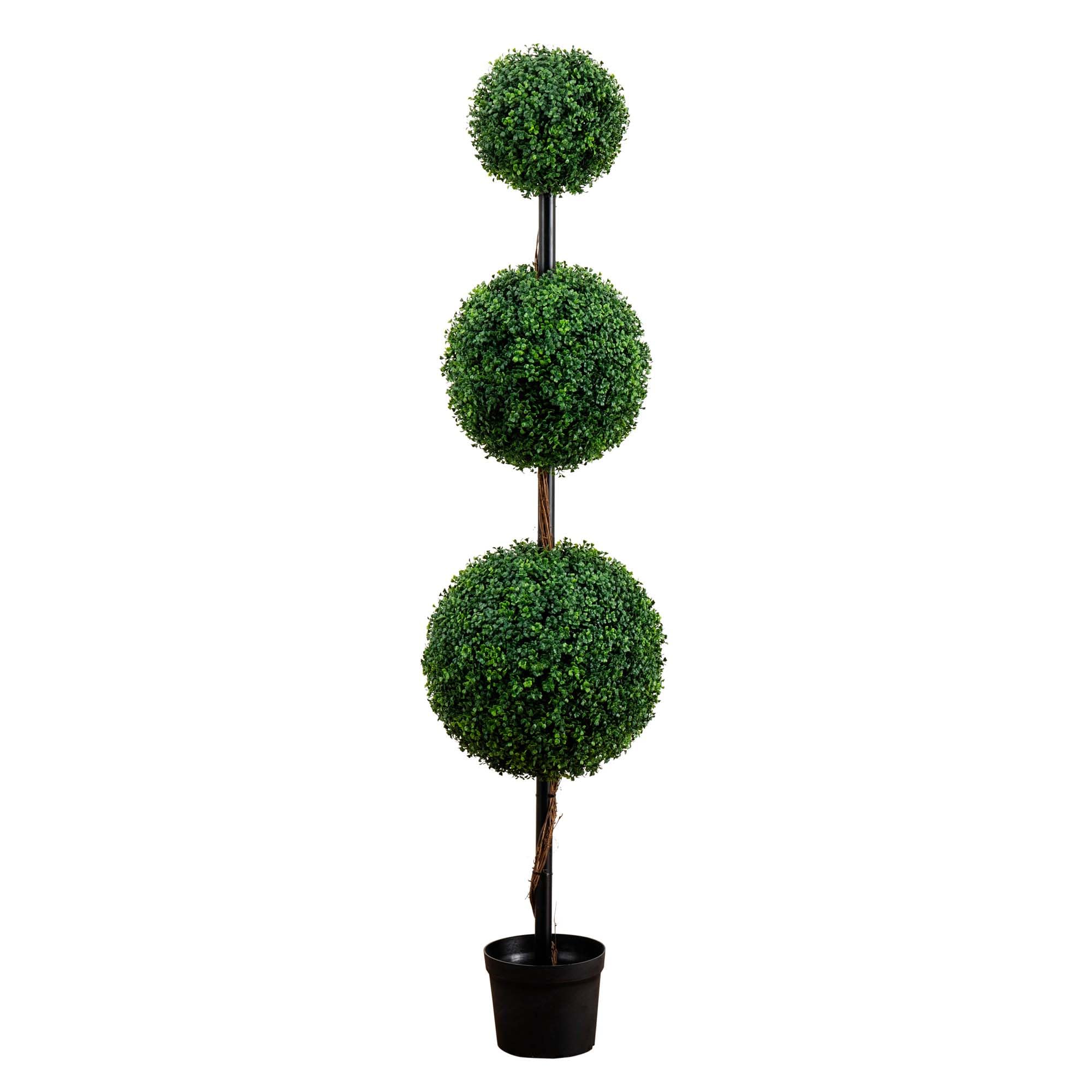 Nearly Natural 6ft. Artificial Triple Ball Boxwood Topiary Tree (Indoor/Outdoor)
