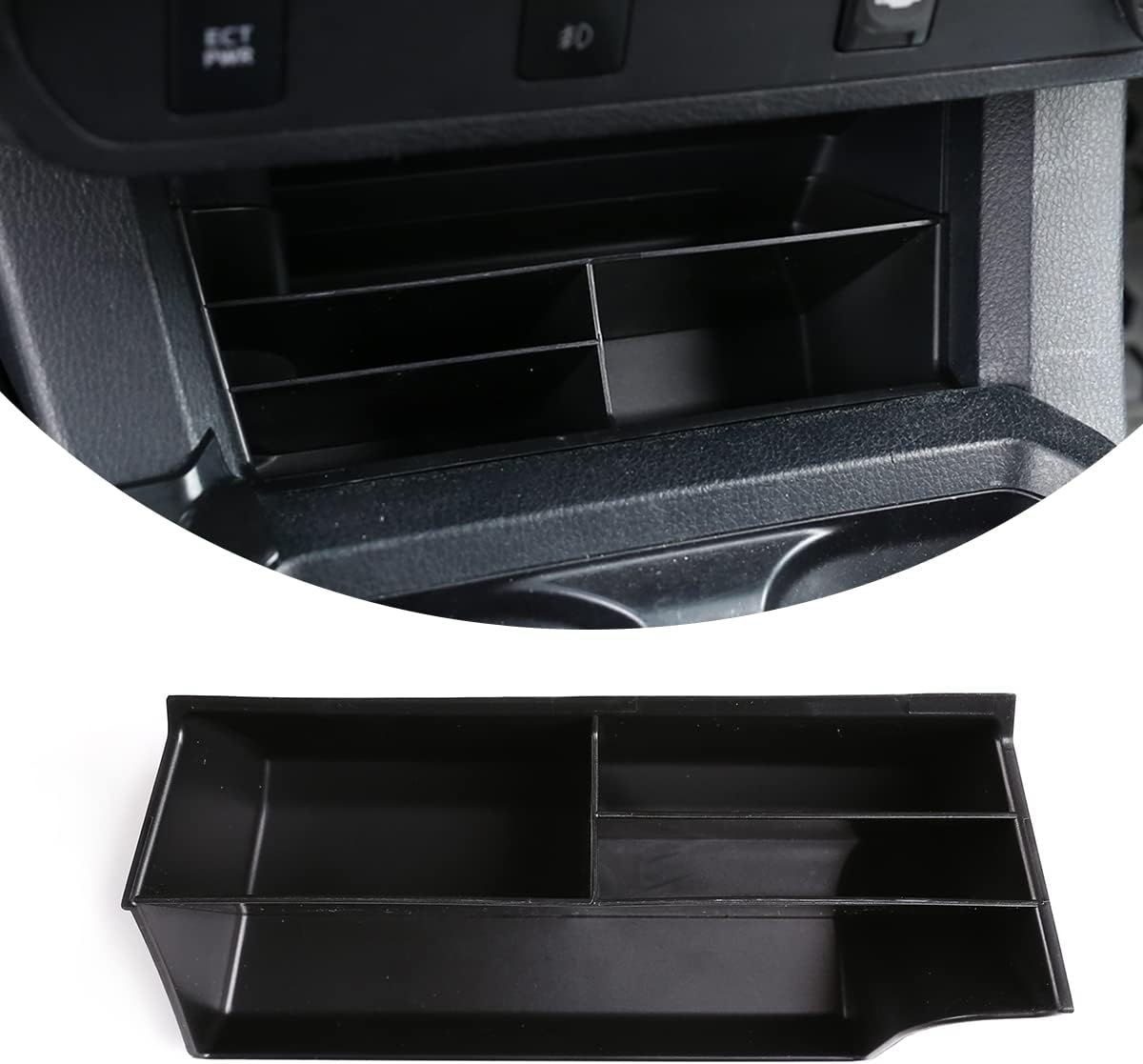 for Toyota Tacoma 2016 2017 2018 2019 2020 2021 2022 2023 LHD Center Console Storage Box, ABS Console Storage Tray Organizer, Auto Interior Storage Accessories, 1PCS, Black