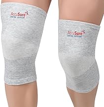 AccuSure Orthopedic Pain Relief Bamboo Yarn Knee Support Cap Brace/Sleeves Pair For Sports,Compression Support,Exercise,Gym,Running,Cycling,Knee Cap Guard Brace Knee Support For Men & Women-Xl