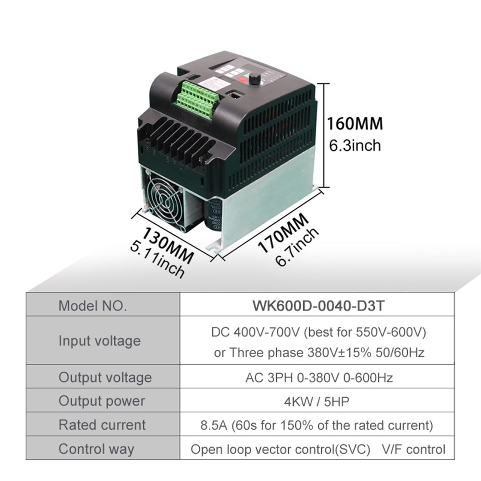 Convertidor de frecuencia Solar 4kW 220V/380V 5HP Inversor Variable CA for Control Velocidad del Motor la Bomba Agua | Solar 4kw 5hp,1P or 3P 220V