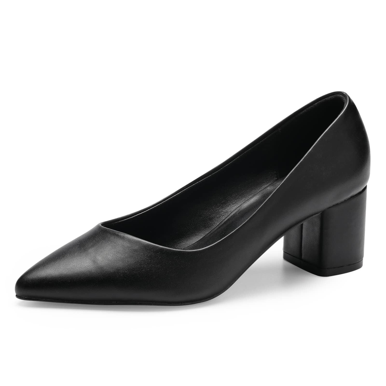 GENSHUO Damen Spitz-Zehen Pumps, Eleganz für Büro und Alltag, 6 cm Blockabsatz
