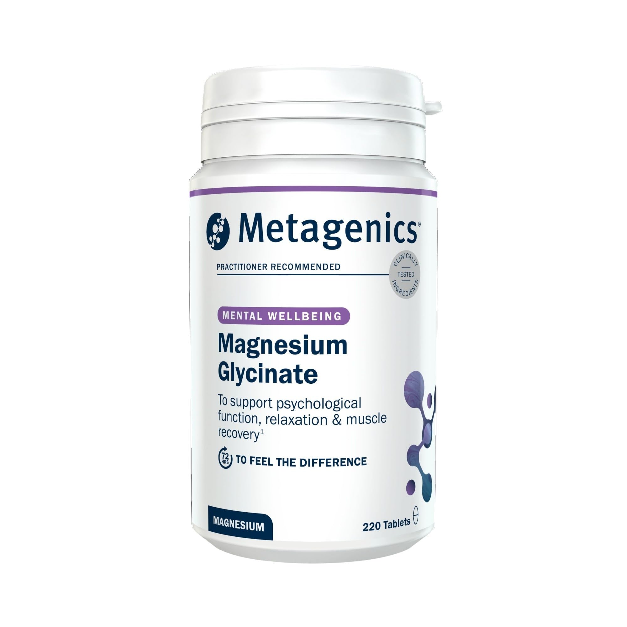 Magnesium Glycinate 100mg – High Strength Supplement - Supports Energy Metabolism & Nervous System Function – 220 Tablets