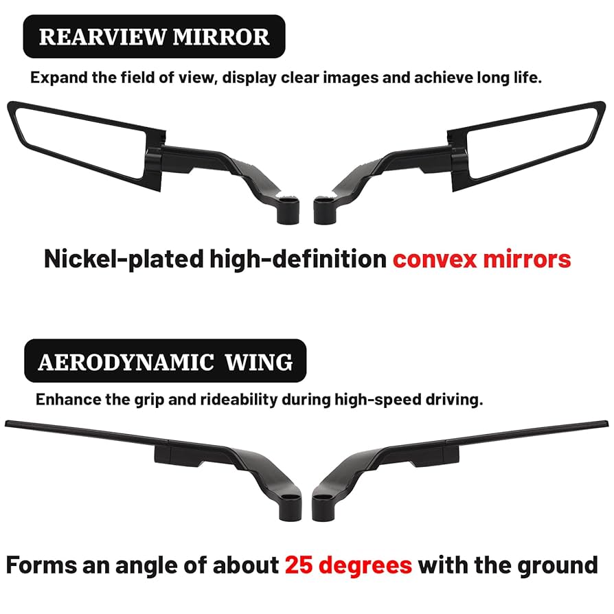 Amazon.com: XINGWU Motorcycle Mirrors Adjustable Rotating