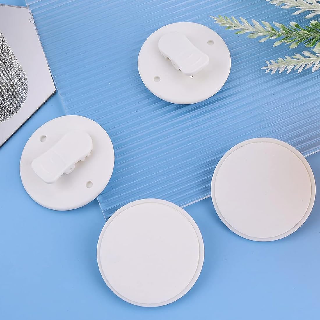 Clip Autoadesive Per Tenda Doccia - 4 Pezzi, Con Adesivo 3M, Bianco - Foto 9