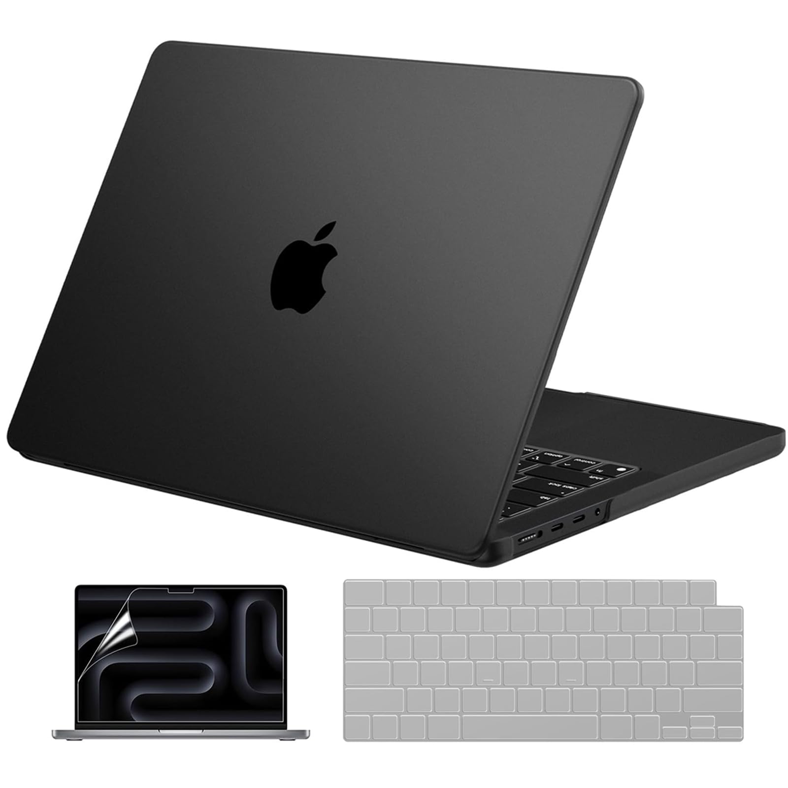 EooCoo Case Compatible with MacBook Pro 14 inch 2025 2024-2021 M4 M3 M2 M1 Pro Max Chip, Hard Shell Cases with Keyboard Cover, Screen Protector - Space BlackGlobal Recycled StandardGlobal Recycled StandardGlobal Recycled Standard