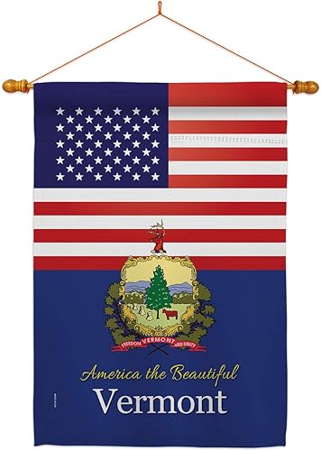 Americana Home & Garden US Vermont House Flag Dowel Set Regional States American Territories Republic Country Particular Area Decoration Banner