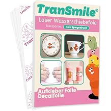 TRANSMILE 10 Sheets A4 Laser Water Slide Film Transparent Decal - Water Deacal Transfer Film Wet Slide Film for Toy Models Cups Ceramic Glass Plastic Candle Tattoos