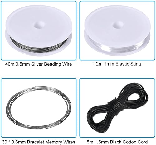 Miniatura 3 de PAXCOO Kit de suministros para hacer joyas, herramienta de reparación de joyas con accesorios, alicates, hallazgos y alambres de cuentas para