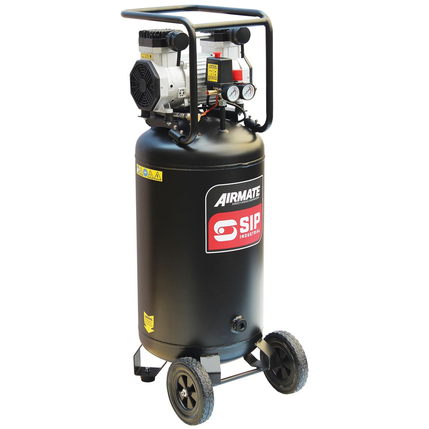 SIP Airmate Vertical 100L Oil-Free Direct Drive Air Compressor 3hp 116psi 8Bar Low Noise 67dB 13.6CFM