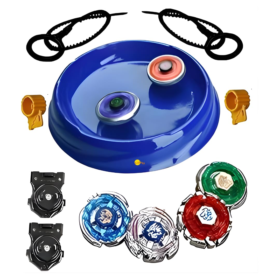 Kidoyz Metal Fusion Clash of Tornado Speed Top Stadium Battle with 4 Beys & 2 Launchers (4 Metal TOP and Stadium)-image-28