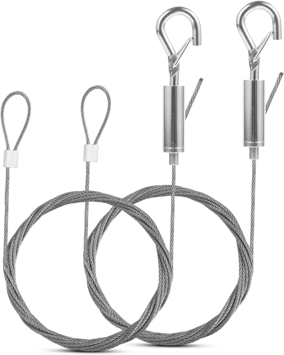 Stainless Steel Wire,Adjustable Picture Hanging Wire Rope, 2 Pcs Mirror With Loop And Hook For Mirror, Light Lamp, Billboards, Flowerpot