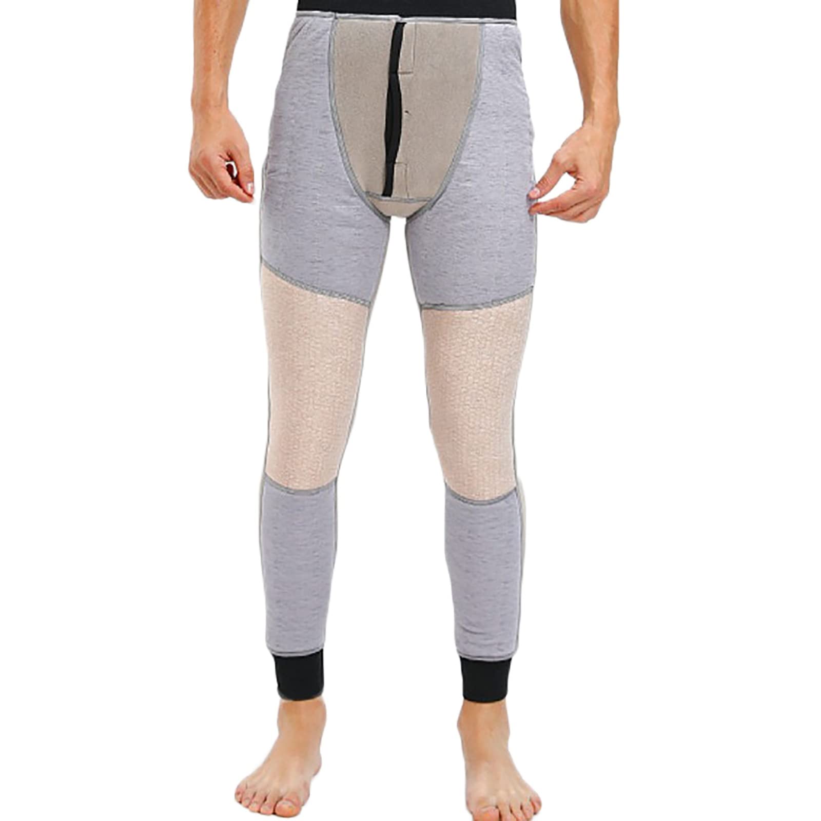 G&F Pantalones Térmicos para Hombre Calzoncillos Largos Tres Capas Espesor Pantalones Térmicos Ropa Interior con Rodilleras