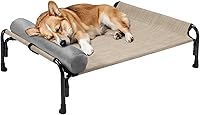 Vista 1 de Veehoo CWC2204BCP - Cama elevada mediana para perro, cama hamaca elevada para exteriores con reposacabezas extraíble de un lado, malla Teslin
