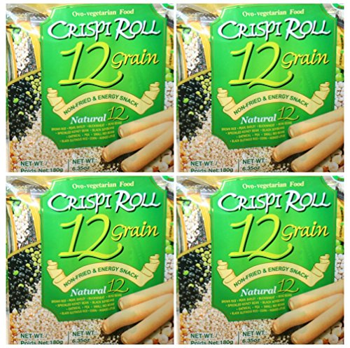 Ovo-Vegetarian Food, Non-Fried 12 Grain Crispi Roll 12 in a Pack (4 Packs)