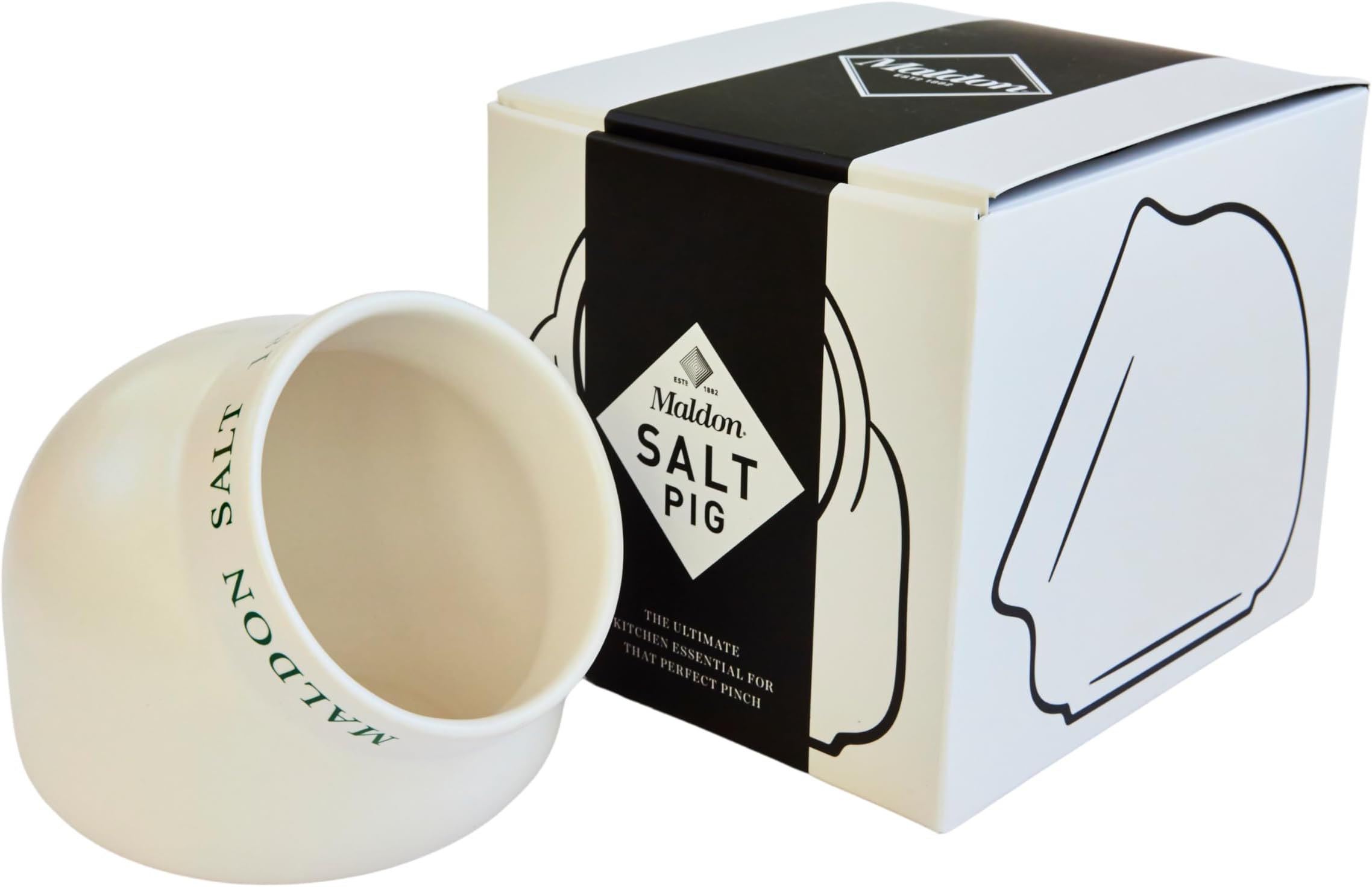 Salt - Ceramic Salt Pig | Made of Quality Ceramic with a Classic Design | Perfect Addition to The Kitchen or Dining Room | Cream/Off-White