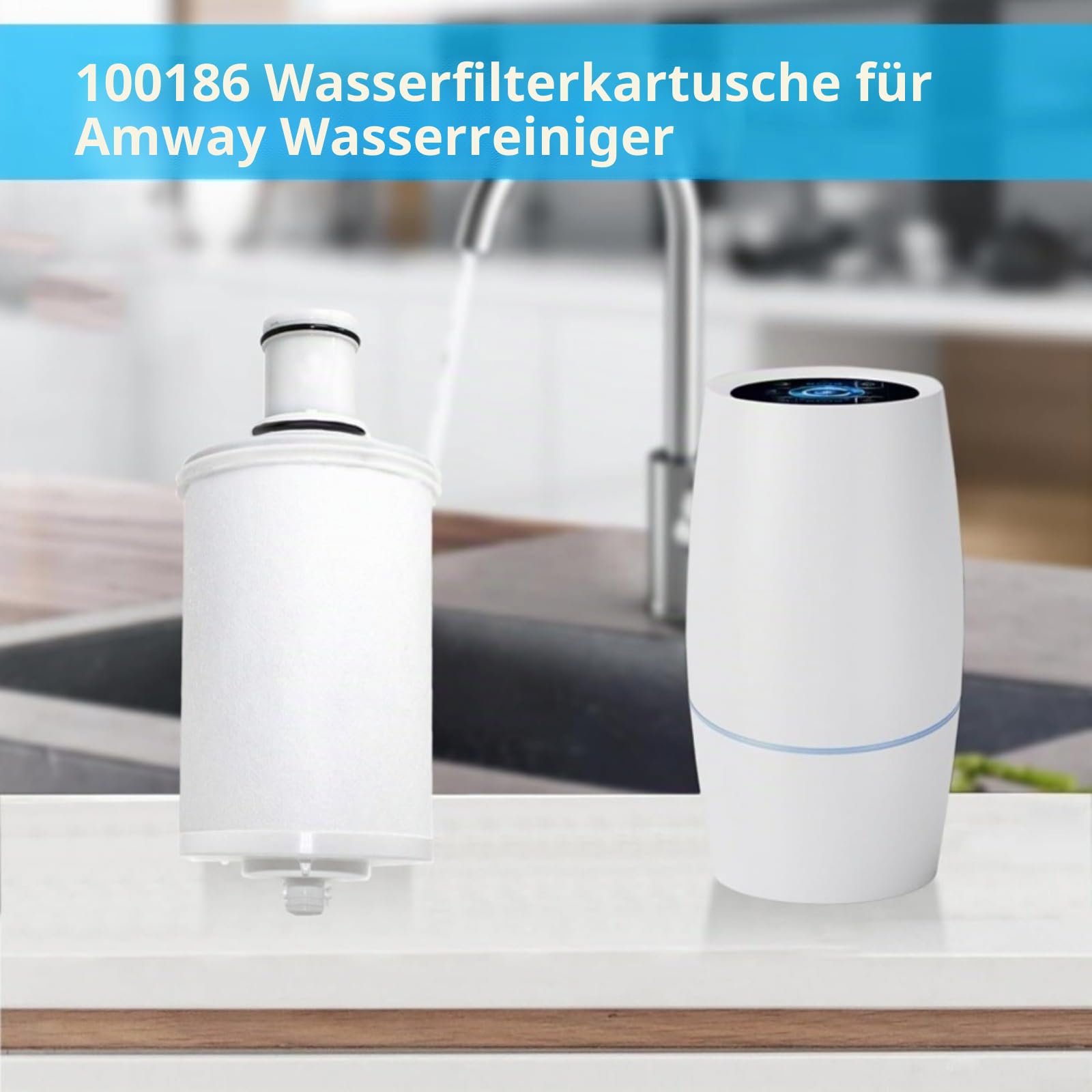Wasserfilterkartusche für espring 100186, Aktivkohle-Ersatz, 0,2µm Präzisionsfiltration, 5000L Fassungsvermögen, weiß