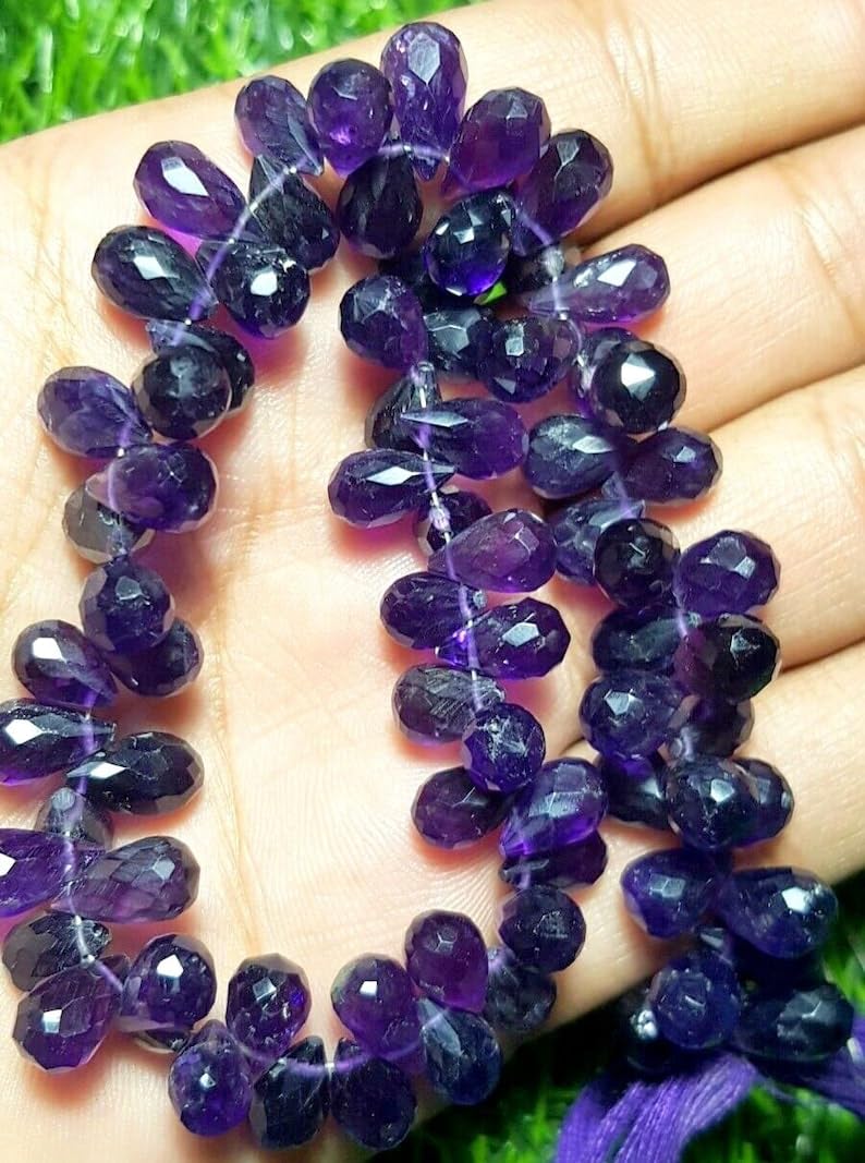 Perles améthyste naturelle larme 5-10mm pour fabrication bijoux collier et bracelet artisanal