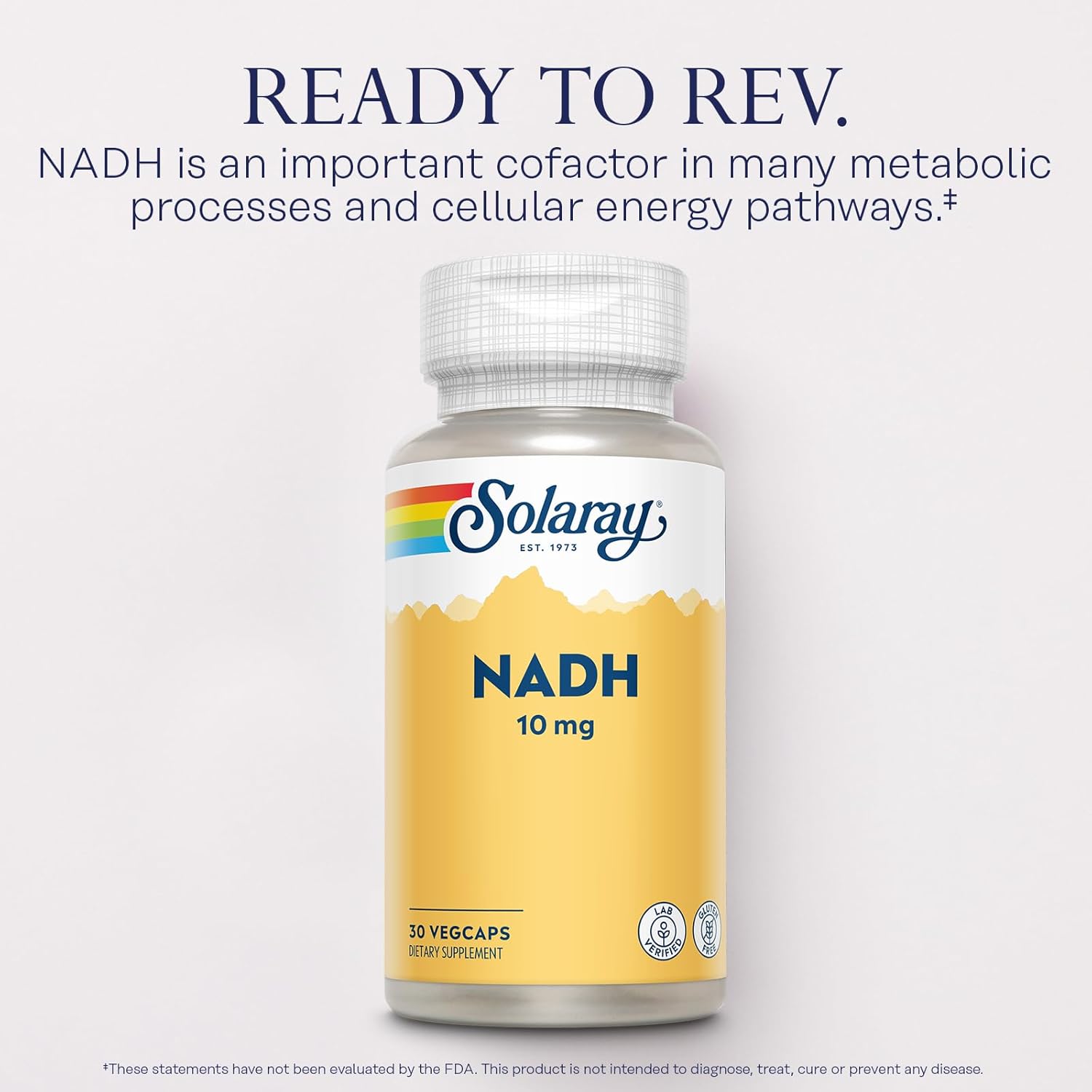 SOLARAY NADH 10 mg - Active Form of Niacin, Reduced NAD Supplement - Cofactor in Cellular Energy Pathways - Lab Verified, Gluten Free, 60-Day Guarantee - 30 Servings, 30 VegCaps - Image 3