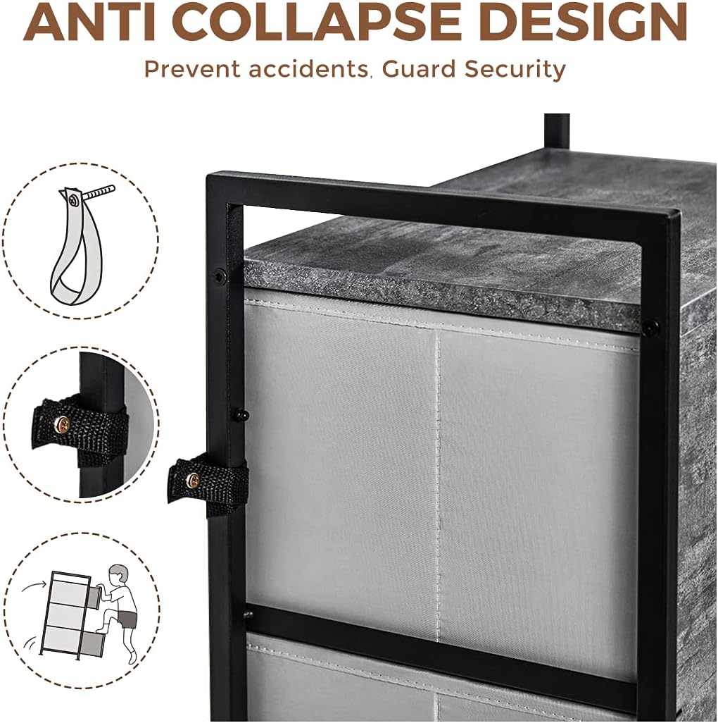 4 Drawer Dresser Wide Chest of Drawers Nightstand with Wood Top Rustic Storage Tower Storage Dresser Closet for Living Room, Bedroom, Hallway, Nursery, Kid : Everything Else