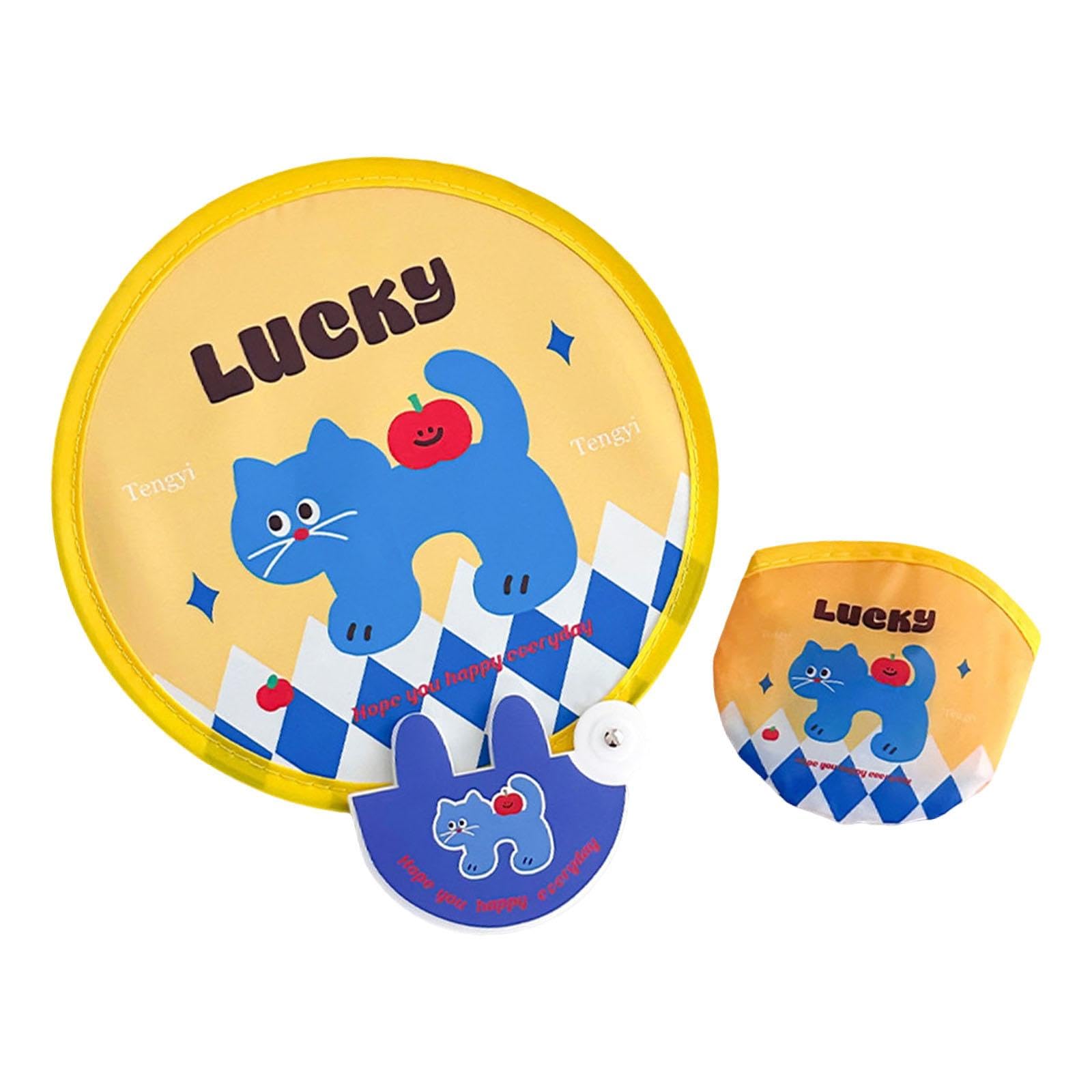 Urijx™ Cartoon Folding Fan Summer Portable Small Hand Fan Foldable Reflector Kitten Clothing, Shoes & Accessories | Vintage | Vintage Accessories | Hand Fans-image-3