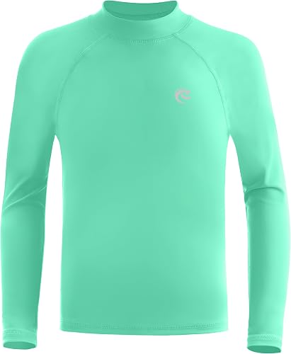 Boys' Long Sleeve Rash Guard, UPF 50+ Swim Shirt Toddler Kids, Quick Dry SPF UV Sun Protection Water Shirts for Beach Surf Swimming