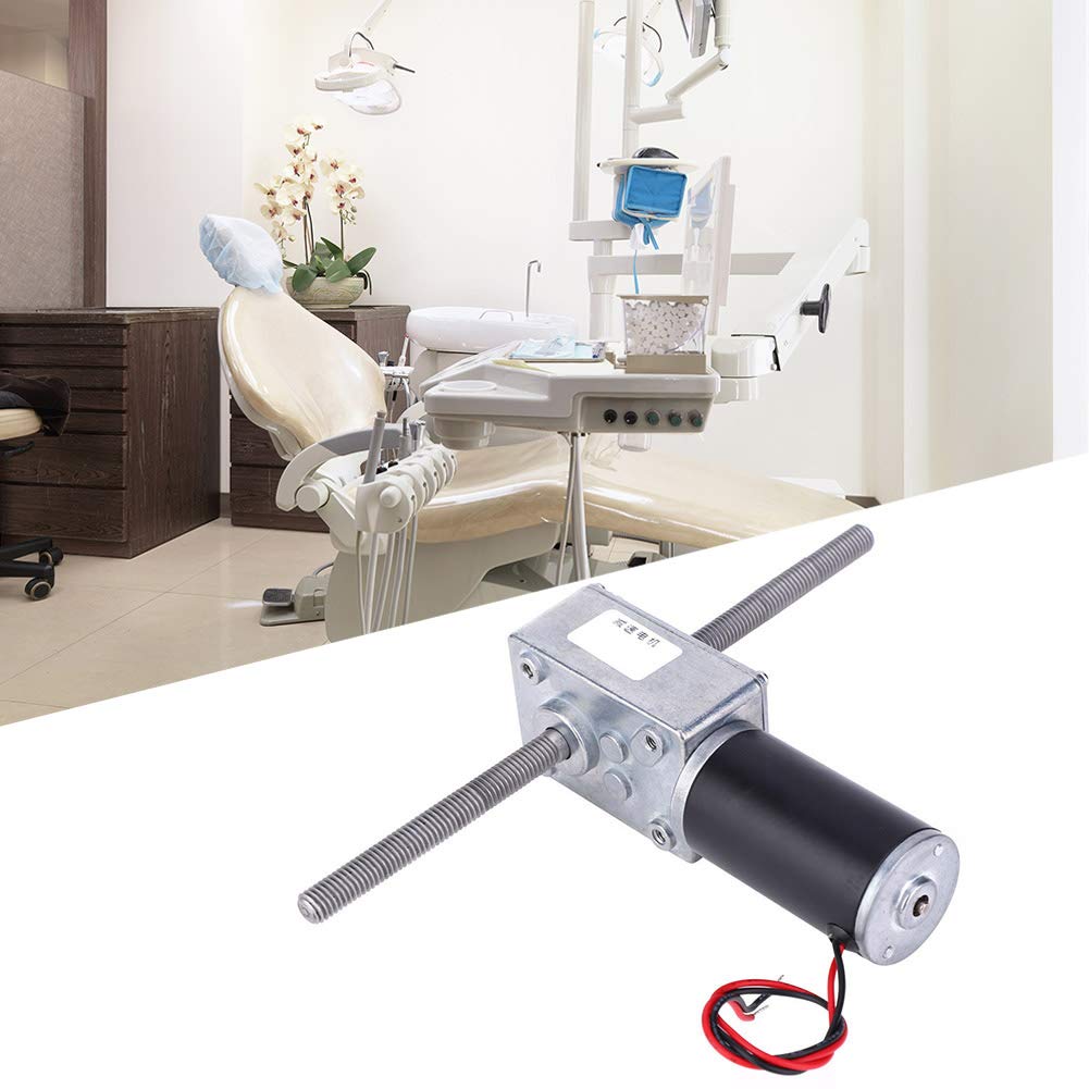 12V Getriebemotor mit hohem Drehmoment, M8 Doppelwellen Schneckengetriebemotor, doppelter rechter Untersetzungsmotor, zwei gerade Zähne(Reduction Ratio 670)