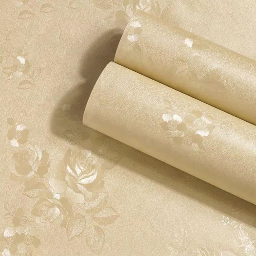 ELTON DIY Self Adhesive Rose Textured Wall Paper Wall Decal for Living Room Bed Room Interior Exterior Easily Removable Furniture Make Over Beige 45 x 300 Cms (45 x 300 Cms, Beige Rose, el2002) (B0CC65LXP8) Amazon Price History, Amazon Price Tracker