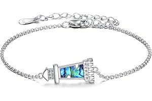 Compass Bracelet Sterling Silver Celtic Knot Engraved Lighthouse Compass Bracelet Graduation Friendship...