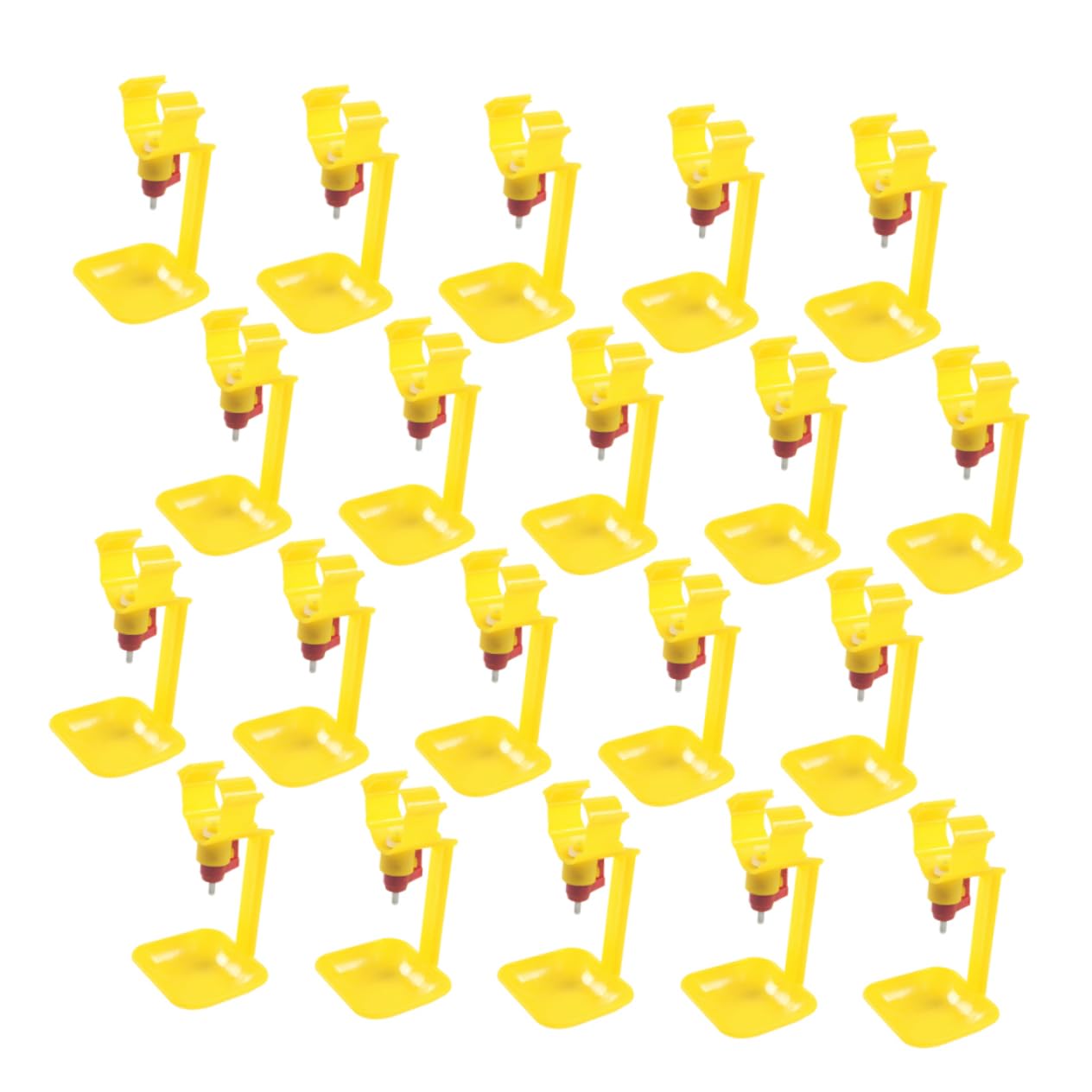 Abbeveratoio Automatico per Pollame 20 Pezzi Abs Acciaio | Giallo, Riduce gli Sprechi D'acqua, per Oche e Allevamenti Domestici o Commerciali