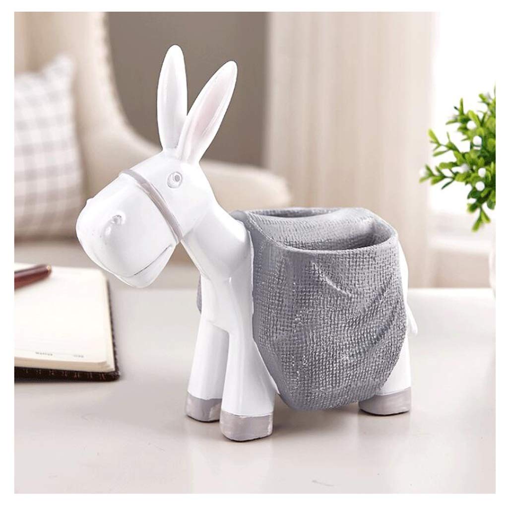 Carino Portapenne Desky Desktop Desktop Desktop Desk Organizer Resina Scatola di immagazzinaggio Penna Contenitore Scuola Scuola per Ufficio Articoli Cancelleria (Color : White)